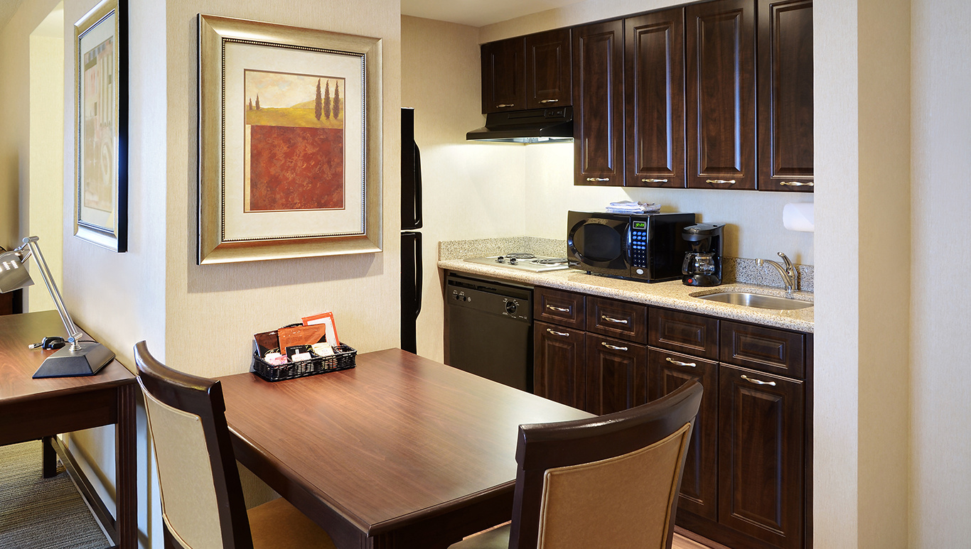 Photo of Homewood Suites by Hilton Burlington kitchen with seating area